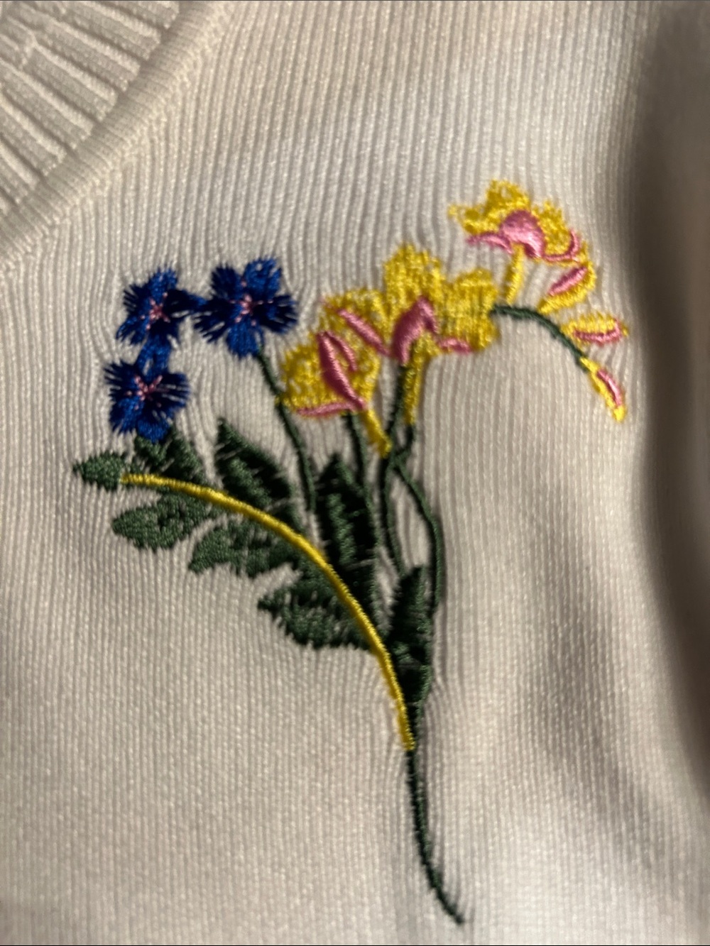 Free Assembly White Floral Embroidered Short-Sleeve Cardigan - Picture 13 of 16